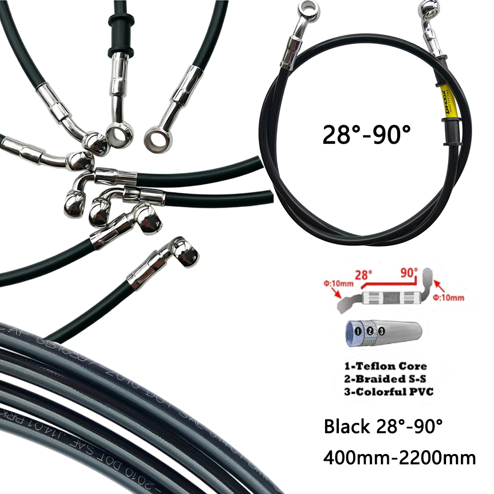 Black 28°-90° Degree Hydraulic - Brake Line Motorcycle review and price